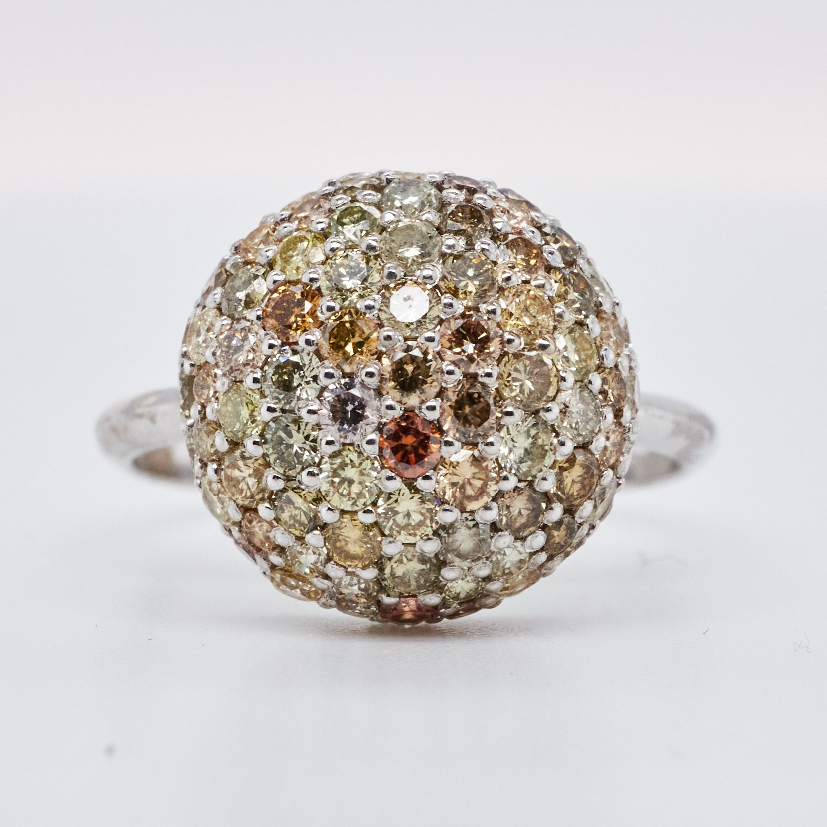 14 kt baltasis auksas su 2,85 ct natūraliais deimantais (Fancy geltonos–rudos spalvos) - Image 8