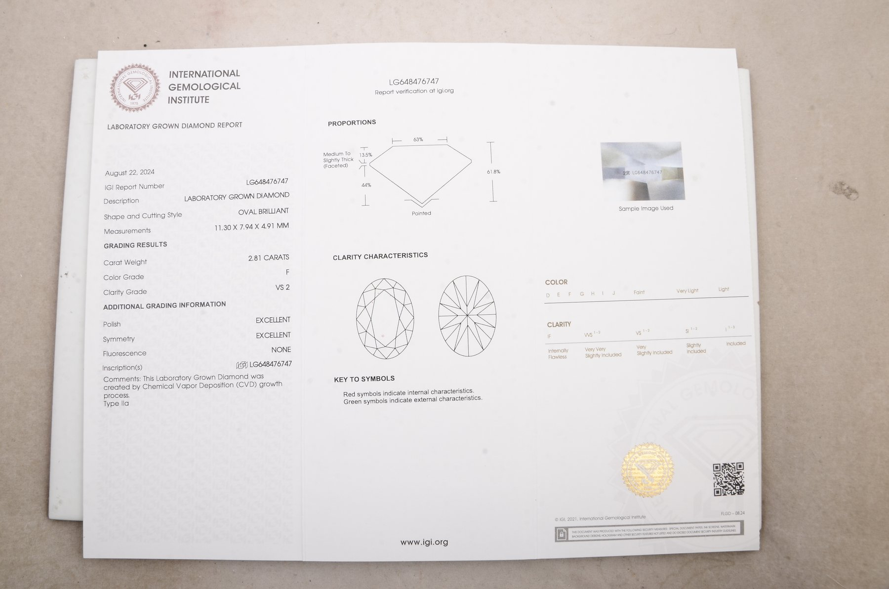 Prabangus 14 karatų baltojo aukso žiedas su 2.97 ct laboratoriniais deimantais - Image 7