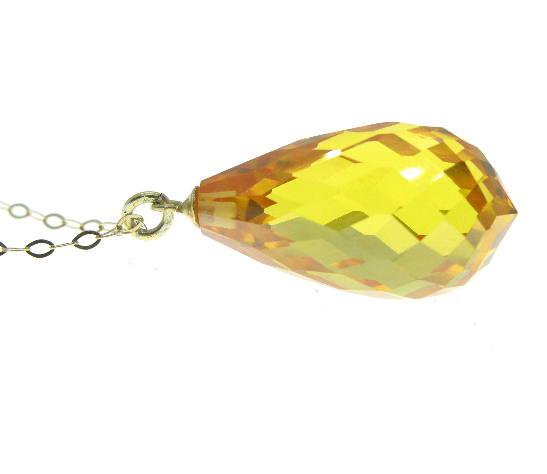 18 karatų geltono aukso vėrinys su pakabučiu, inkrustuotu 40.00 ct lašo formos facetuotu citrinu - Image 5