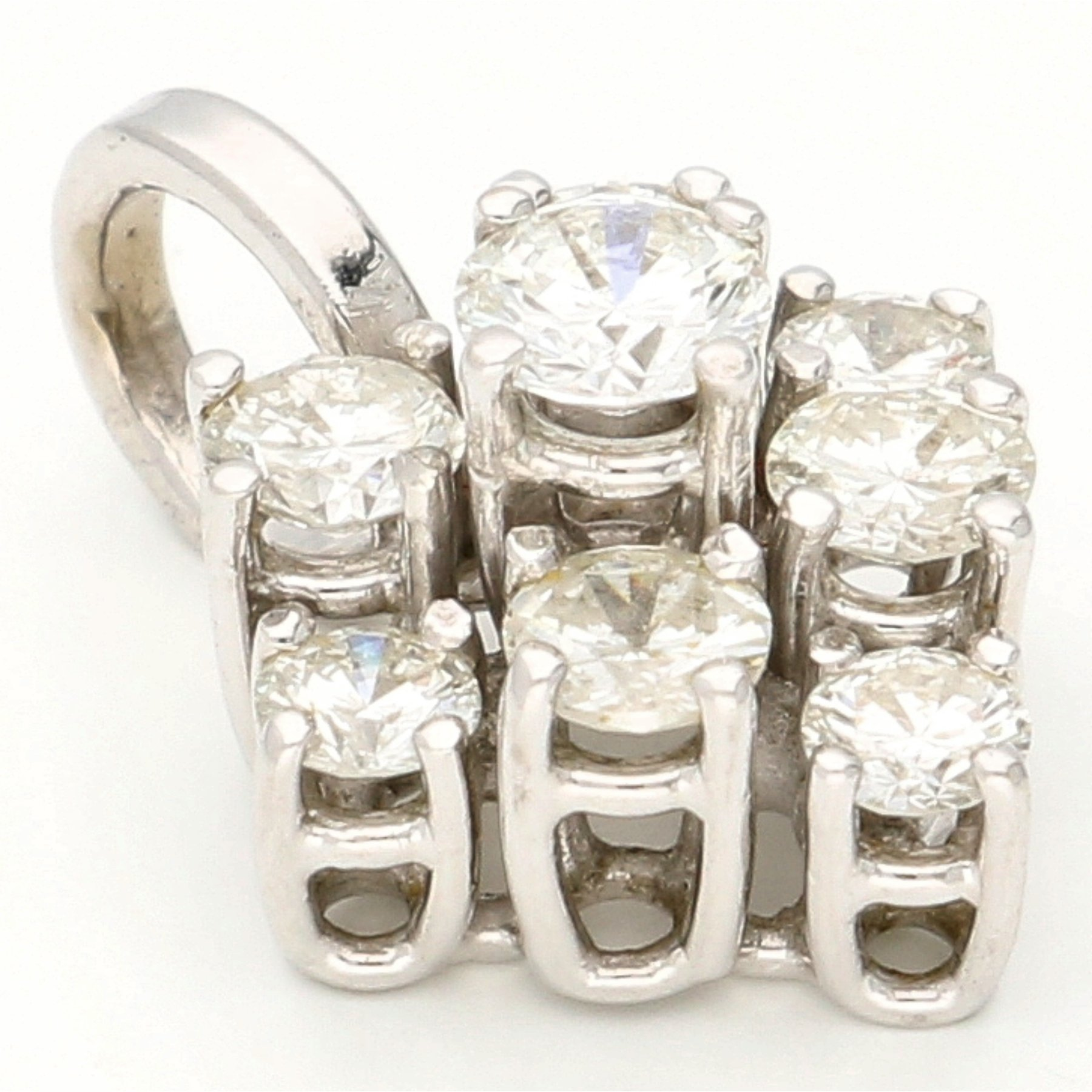 18 karatų baltojo aukso širdelės formos pakabukas su 0,54 ct deimantais - Image 5