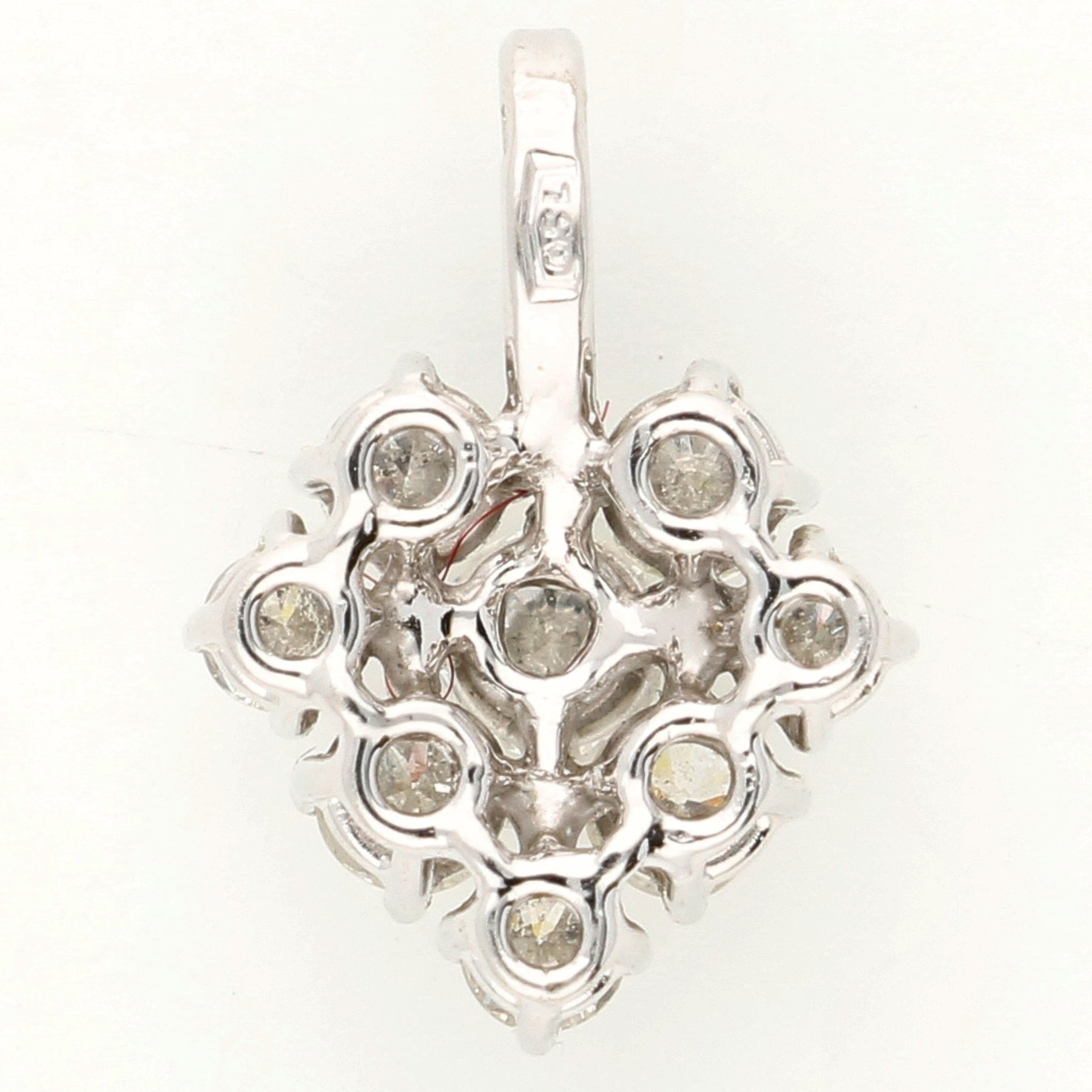 18 karatų baltojo aukso širdelės formos pakabukas su 0,54 ct deimantais - Image 3