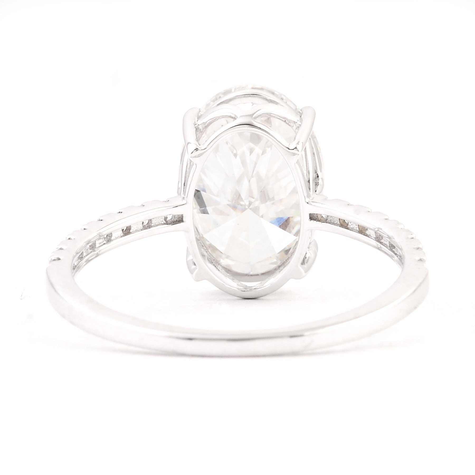 Prabangus 14 karatų baltojo aukso žiedas su 2.97 ct laboratoriniais deimantais - Image 5