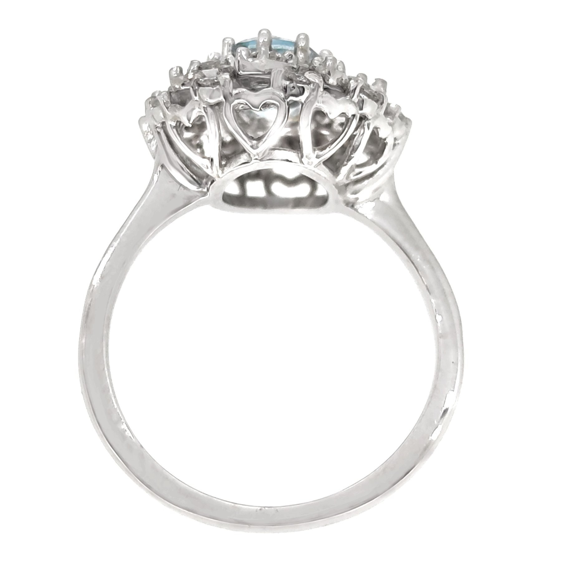 18 karatų baltojo aukso žiedas su 1,50 ct akvamarinu ir 0,44 ct deimantais - Image 6