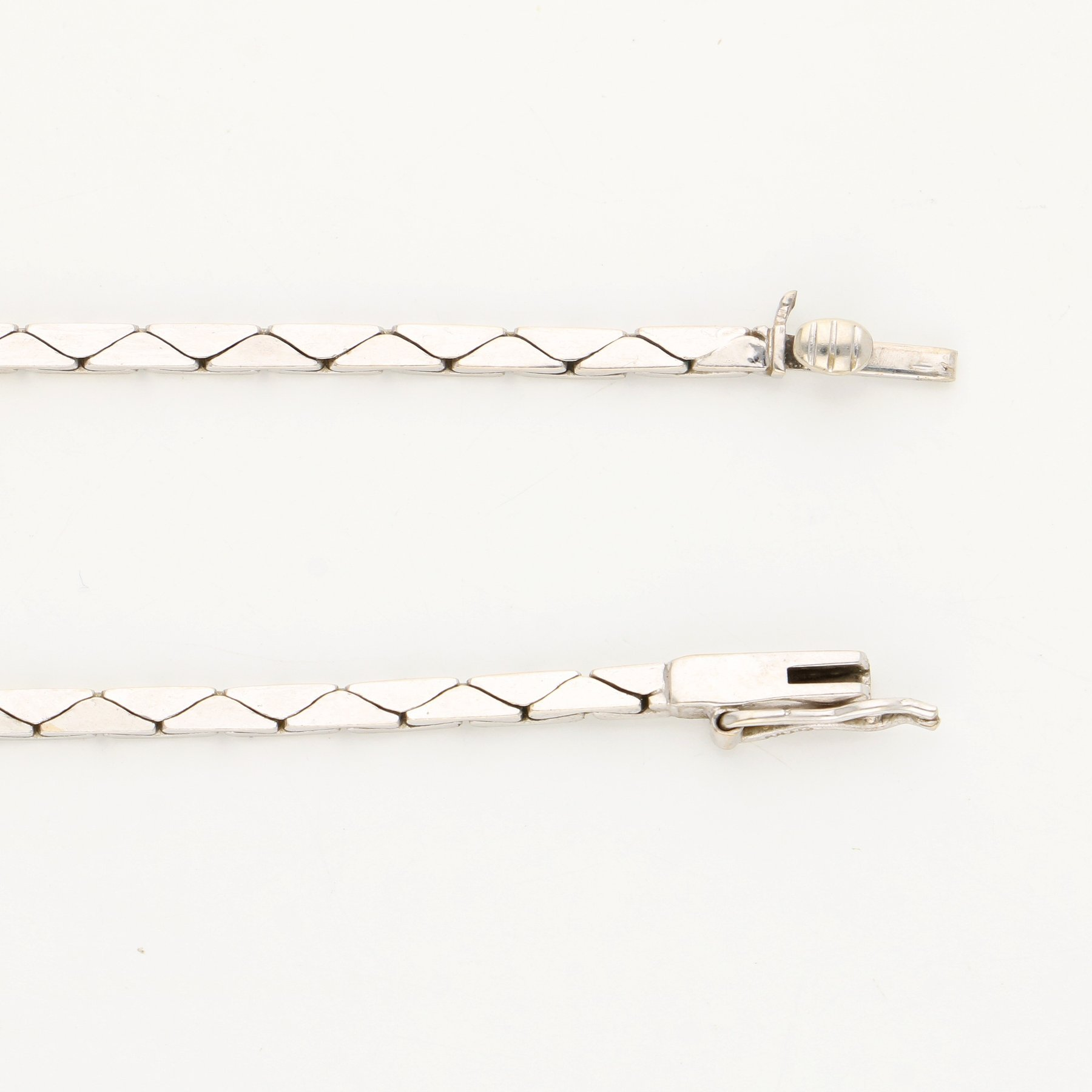 14 karatų baltojo aukso vintažinis kaklo papuošalas su 0,05 ct deimantais - Image 3