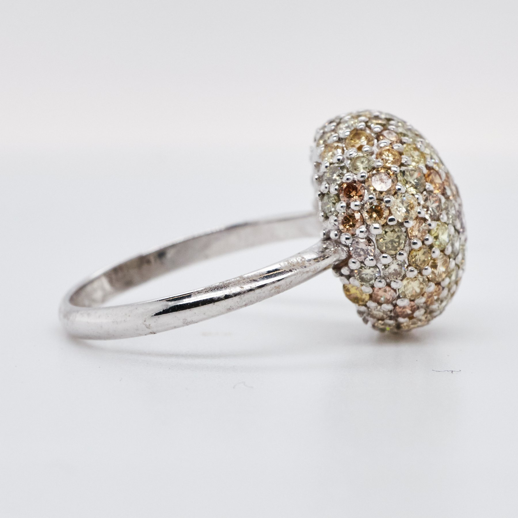 14 kt baltasis auksas su 2,85 ct natūraliais deimantais (Fancy geltonos–rudos spalvos) - Image 6