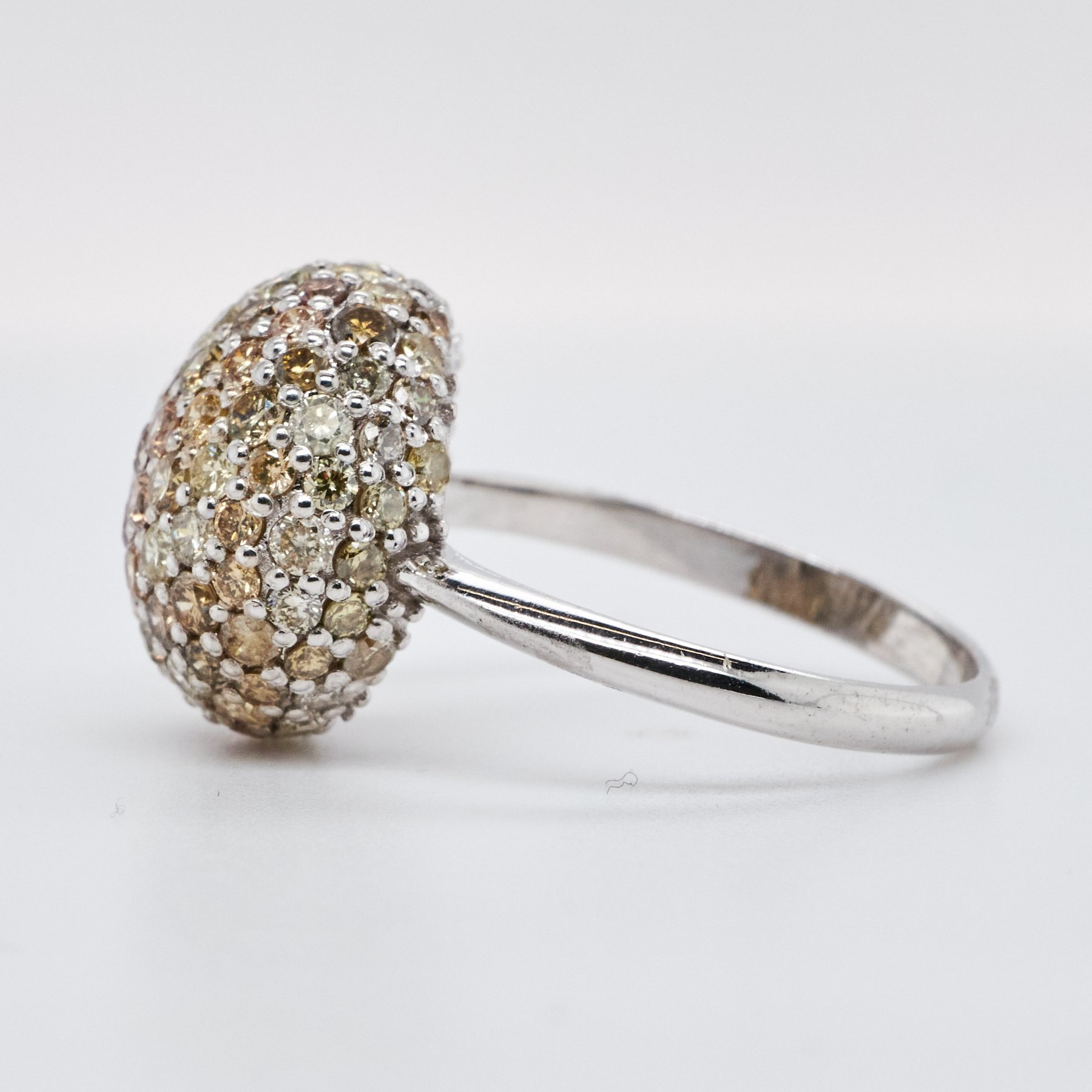 14 kt baltasis auksas su 2,85 ct natūraliais deimantais (Fancy geltonos–rudos spalvos) - Image 4