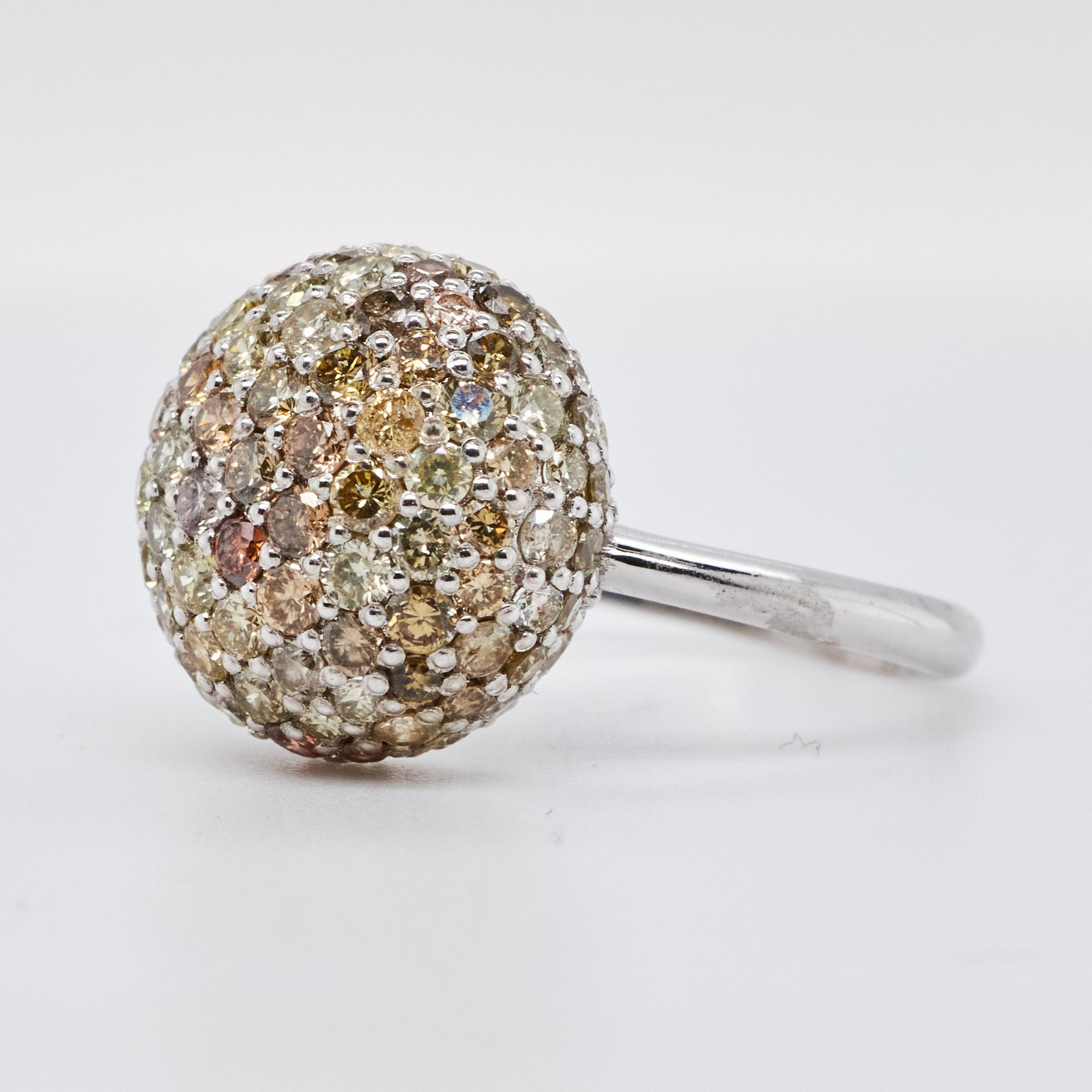 14 kt baltasis auksas su 2,85 ct natūraliais deimantais (Fancy geltonos–rudos spalvos) - Image 3