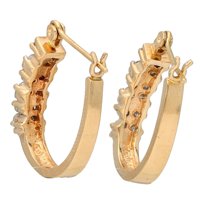 14 kt. auksiniai auskarai su 0.48 ct Deimantais — Deimora papuošalai