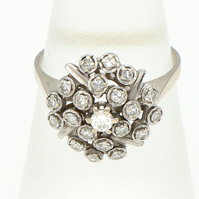 18 kt. Baltasis auksas - Žiedas - 0.25 ct Deimantas