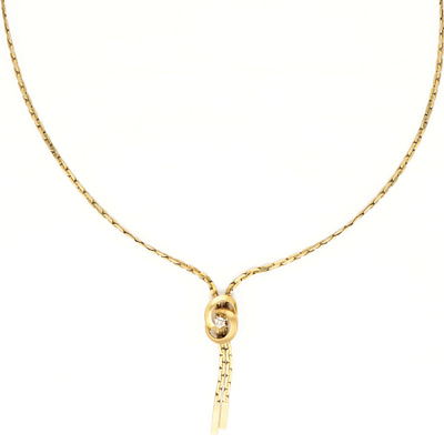 Prabangi 14 karatų geltonojo aukso grandinėlė su deimantu