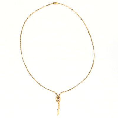 Prabangi 14 karatų geltonojo aukso grandinėlė su deimantu — Deimora papuošalai