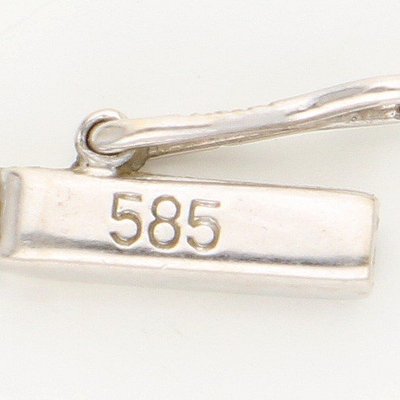 14 karatų baltojo aukso vintažinis kaklo papuošalas su 0,05 ct deimantais — Deimora papuošalai