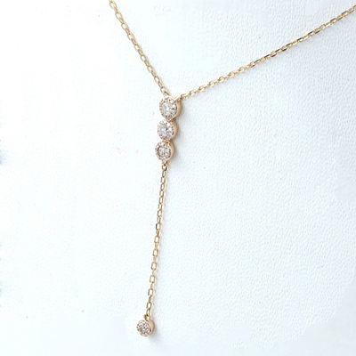 Kaklo papuošalas su pakabuku – 18 karatų rožinis auksas – 0,23 ct deimantai