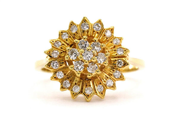 Prabangus ir elegantiškas 18 kt. Geltonojo aukso žiedas su 0.32 ct deimantais - Image 9