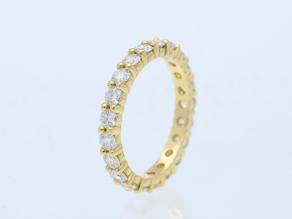 Prabangus 18 kt. geltono aukso žiedas su 1.58 ct natūraliais deimantais - Image 5