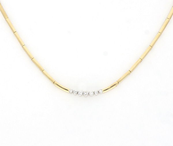 18 kt. Geltono ir balto aukso vėrinys su 0.45 ct natūraliais deimantais - Image 7