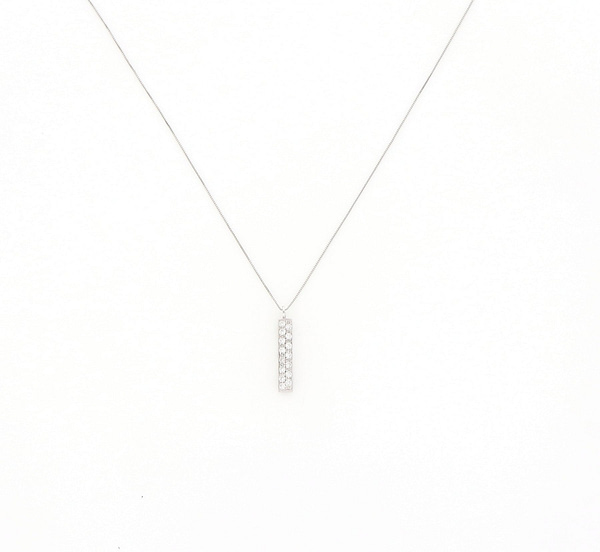 18 kt. baltojo aukso vėrinys su pakabuku ir 0.45 ct natūraliais deimantais - Image 5