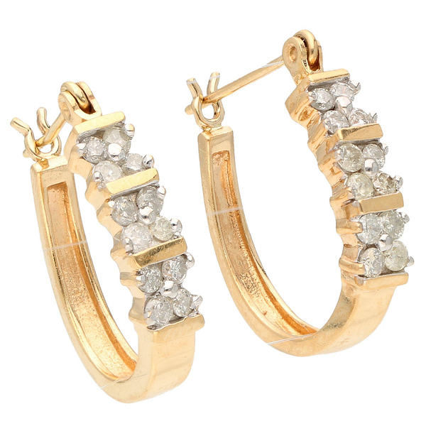 14 kt. auksiniai auskarai su 0.48 ct Deimantais - Image 5