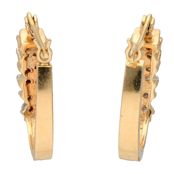 14 kt. auksiniai auskarai su 0.48 ct Deimantais - Image 4
