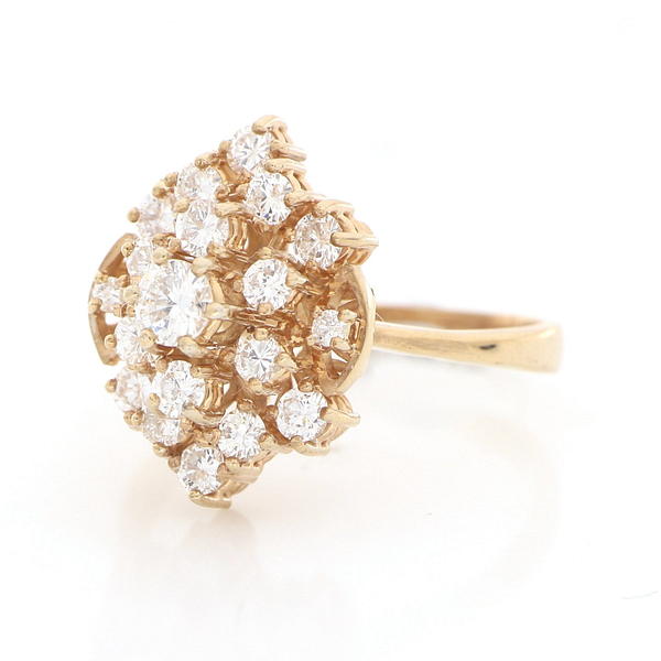 Prabangus rankų darbo 18 karatų geltonojo aukso žiedas, pagamintas Italijoje su 1.35 ct Deimantais - Image 6