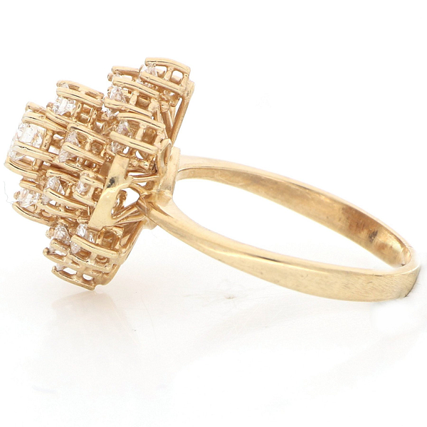 Prabangus rankų darbo 18 karatų geltonojo aukso žiedas, pagamintas Italijoje su 1.35 ct Deimantais - Image 5