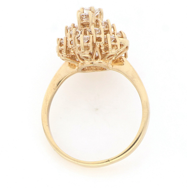 Prabangus rankų darbo 18 karatų geltonojo aukso žiedas, pagamintas Italijoje su 1.35 ct Deimantais - Image 2