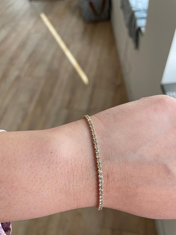 14 kt. Geltonojo aukso Tennis apyrankė su 2.00 ct deimantais - Image 6