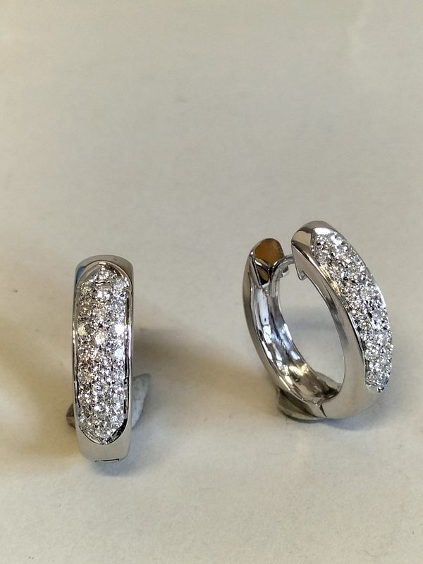 18 kt. Baltojo aukso Auskarai su 0.66 ct Deimantais